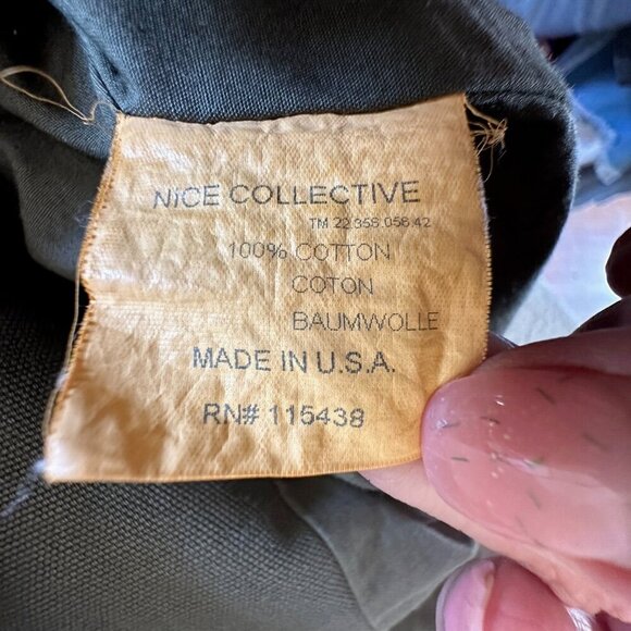 NICE COLLECTIVE Womens Jacket Chore Utility Army Green Zip Up Military - Picture 6 of 16